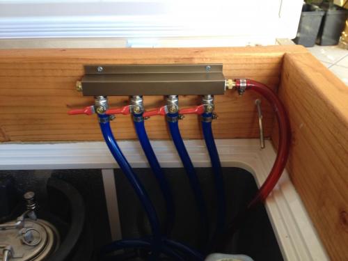 4 x way gas distributer for 4 kegs